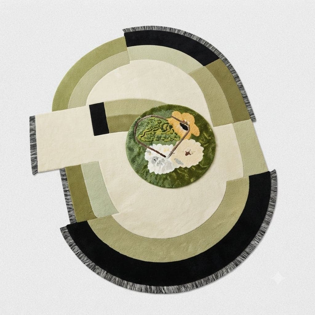 Modern Geometric Half-Circle