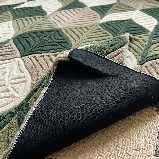Modern Botanical Leaf Pattern Office Rug