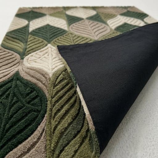 Modern Botanical Leaf Pattern Office Rug